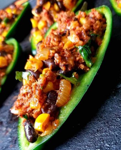 Chorizo-Stuffed Poblano Peppers