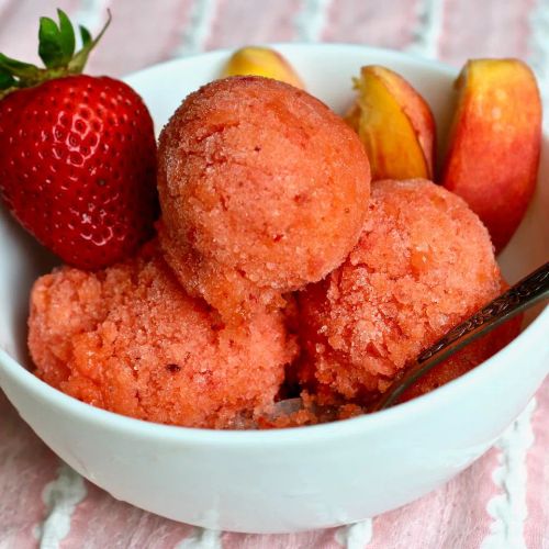 Peach and Strawberry Sorbet