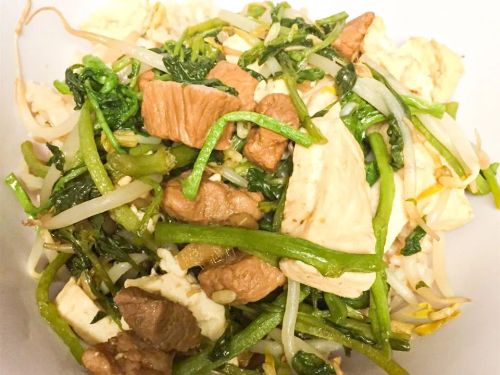 Pork Tofu with Watercress and Bean Sprouts