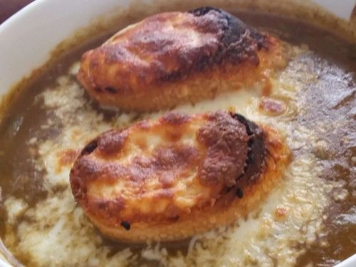 French Onion Soup with Homemade Beef Stock