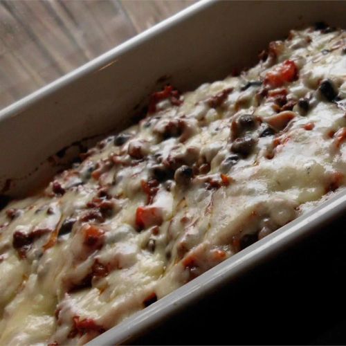 Enchilada Casserole with Red Guajillo Chile Sauce