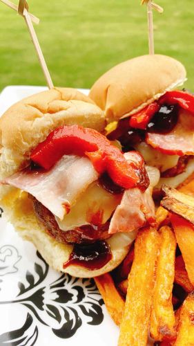 BBQ Meatball Sliders with Bacon