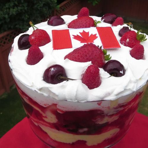 Canada Day Three Berry Trifle