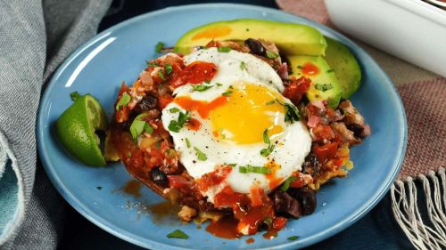 Huevos Rancheros Brunch Casserole with Ham and Cheese