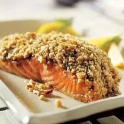 Crunchy Walnut Crusted Salmon Filets