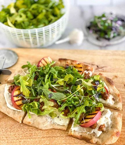 Flatbread Pizza with Grilled Peaches