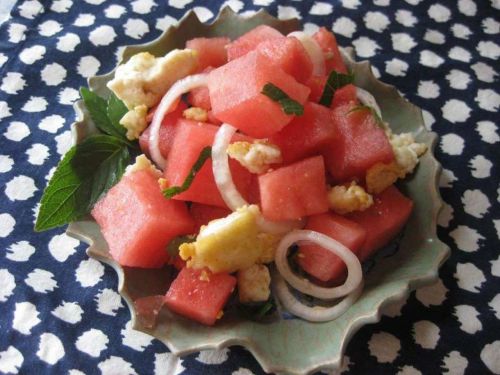 Halloumi, Watermelon, and Mint Salad