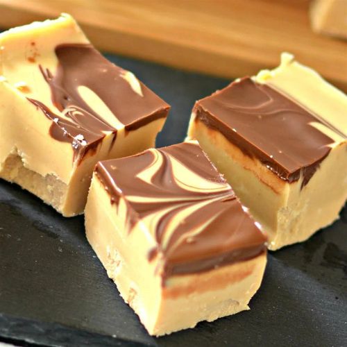 Microwave Peanut Butter Chocolate Swirl Fudge