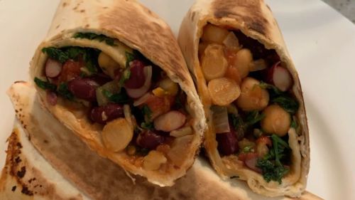 Quick & Easy Bean, Chickpea & Tomato Tortilla Wraps