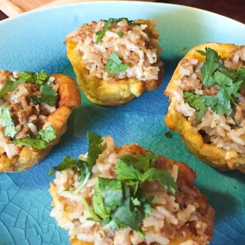 Tostones Rellenos (Stuffed Plantain Cups)