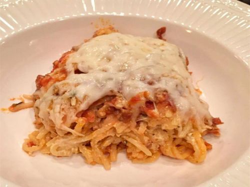 Baked Cream Cheese Spaghetti Casserole