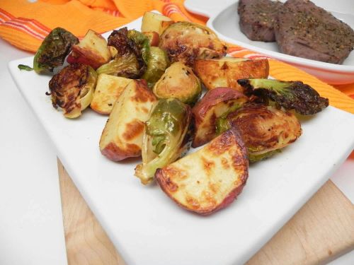 Roasted Potatoes and Brussels Sprouts