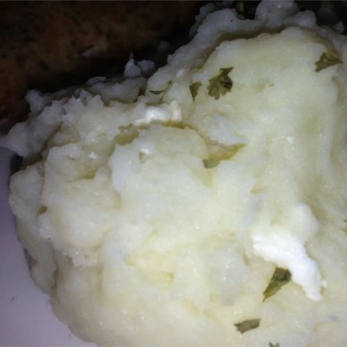 Yukon Gold Mashed Potatoes with Feta and Garlic