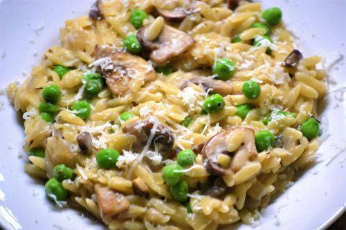 Mushroom and Pea Orzotto