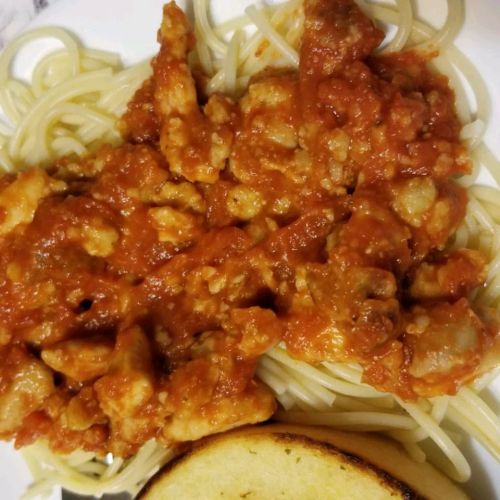 Chicken Meatballs and Spaghetti