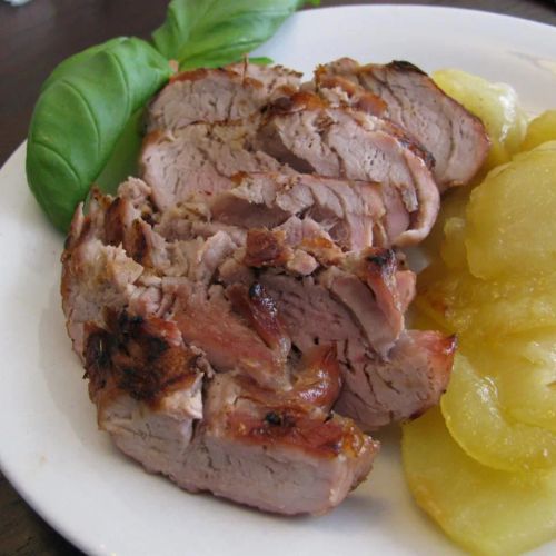 Grilled Pork Tenderloin with Fried Apples