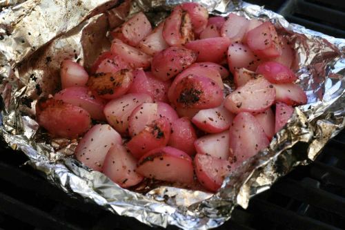 Grilled Radishes in Foil