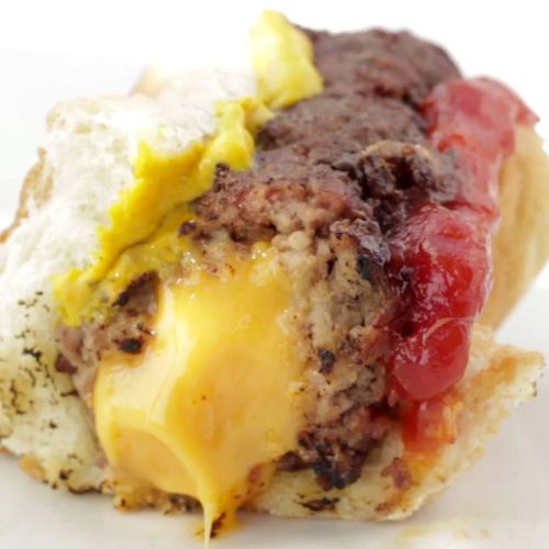 Cheese-stuffed Burger Dogs