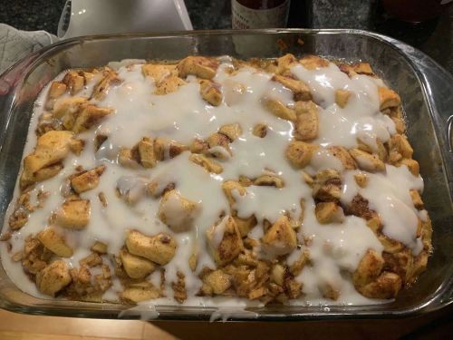 Cinnamon Roll Breakfast Casserole with Spiced Apples