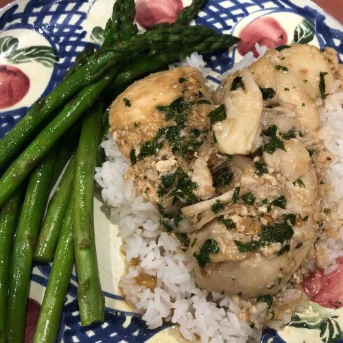 Halibut Cheeks with Ginger Orange Sauce