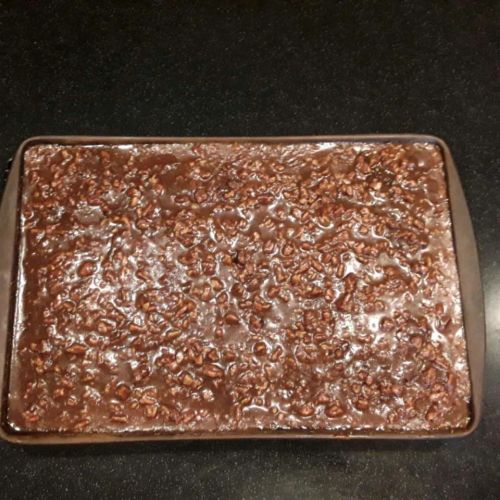 Old Southern Chocolate Pecan Sheet Cake