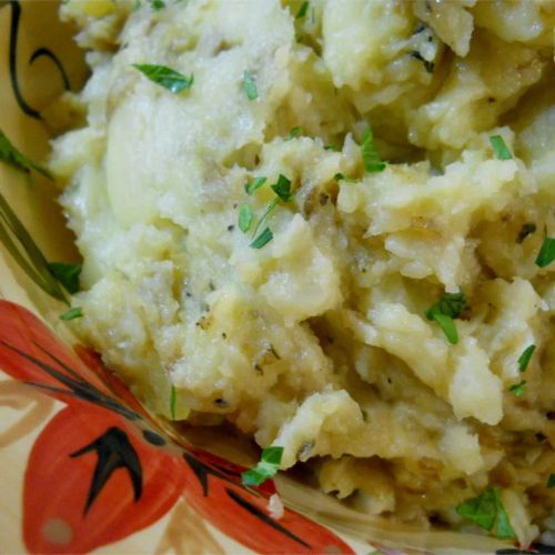 Yukon Gold Mashed Potatoes with Roasted Shallots