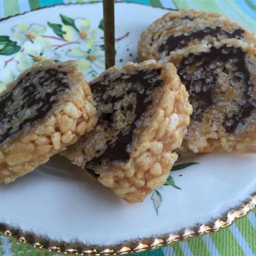 Crispy Peanut Butter Chocolate Log