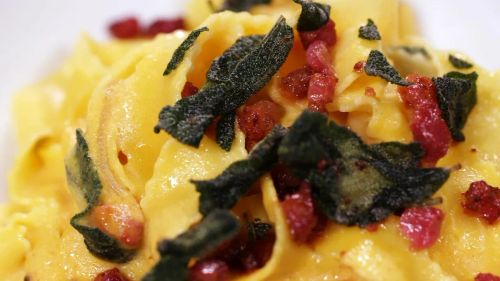 Butternut Squash Alfredo With Crispy Pancetta And Sage