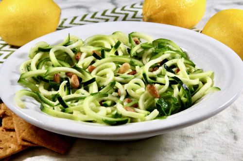 Zucchini Noodle Salad with Lemon Garlic Vinaigrette