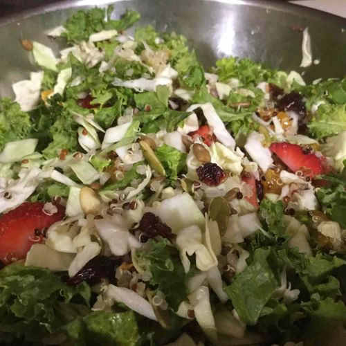 Kale, Cabbage, and Brussels Sprout Salad