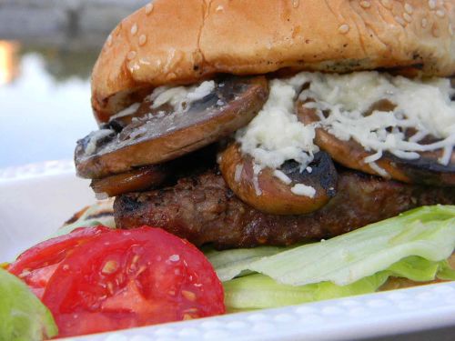 Grilled Mushroom Swiss Burgers