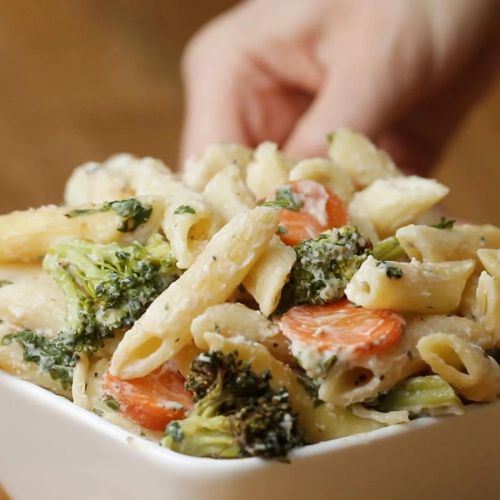 One-Tray Alfredo Pasta