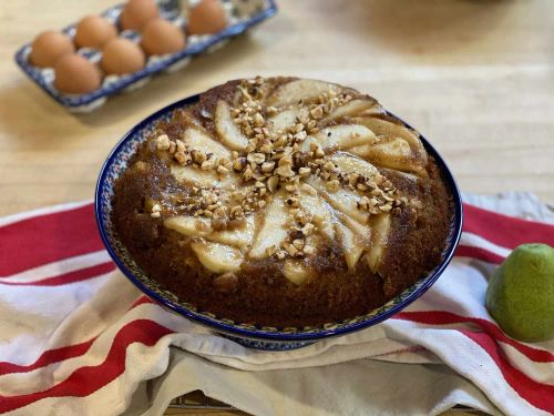 Pear Upside-Down Graham Cake