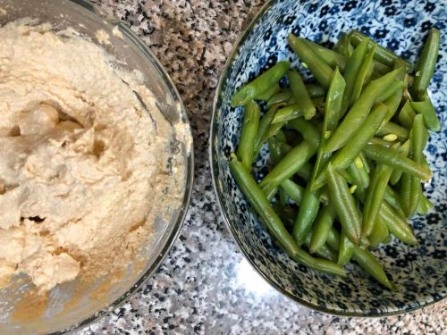 Green Beans with Tofu and Tahini Dressing