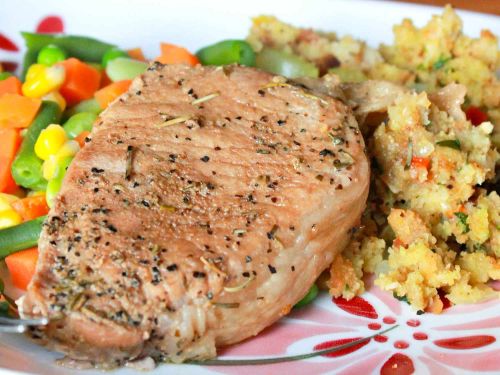 Rosemary and Garlic Simmered Pork Chops