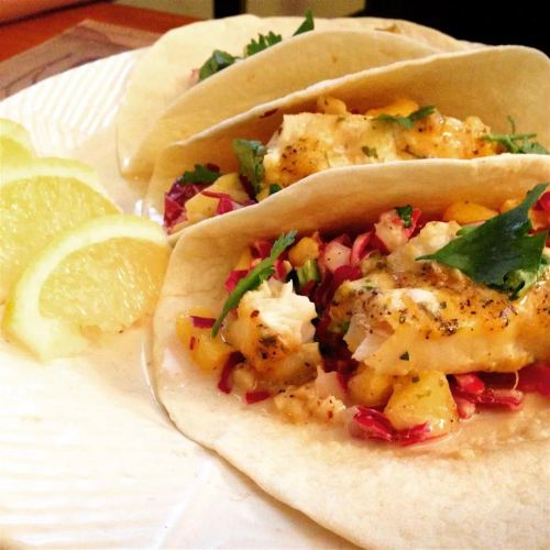 Easy Fish Tacos with Mango-Pineapple Slaw