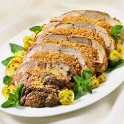 Mozzarella-Stuffed Leg of Lamb