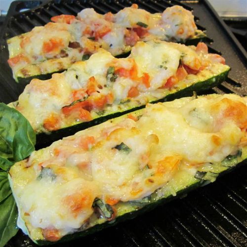 Nat's Shrimp and Veggie Stuffed Zucchini