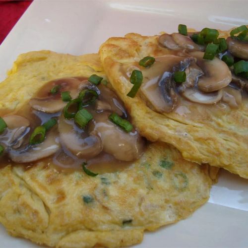 Egg Foo Yung with Mushroom Sauce