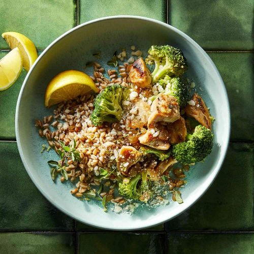 Lemon-Parmesan Chicken and Rice Bowl