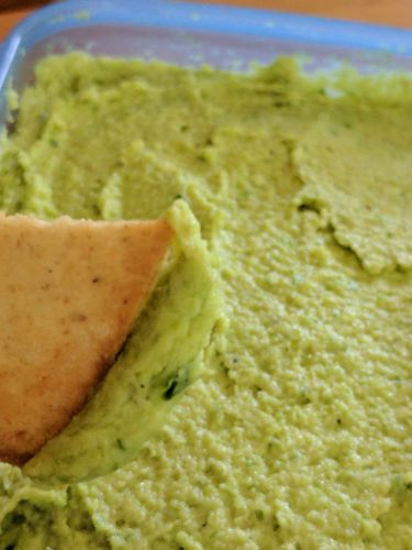 Edamame Hummus with Garlic Scapes