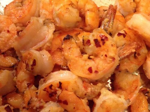 Broiled Lemon and Garlic Tiger Prawns