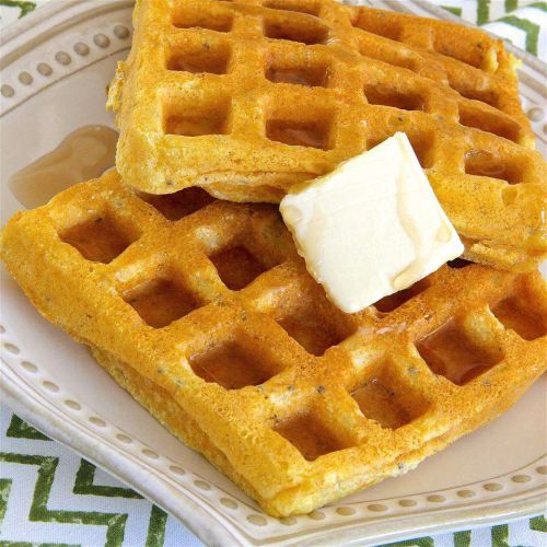 Cornmeal Waffles with Chia Seeds