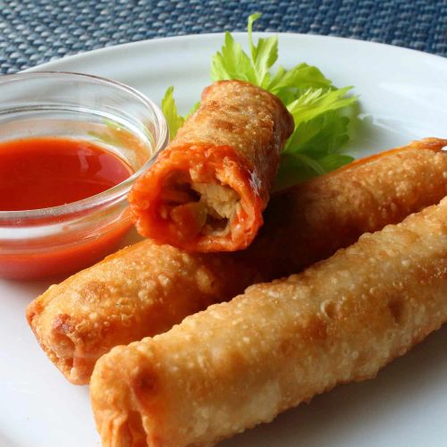 Mini Buffalo Chicken Egg Rolls