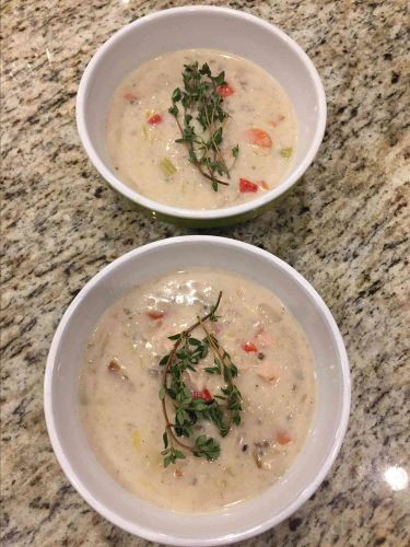 Chicken and Wild Rice Soup with Leeks