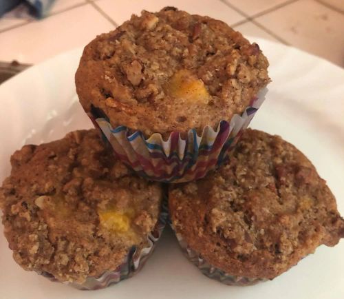 Whole Grain Carrot Peach Muffins