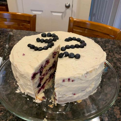 Blueberry Lemon Cake with Buttercream Frosting