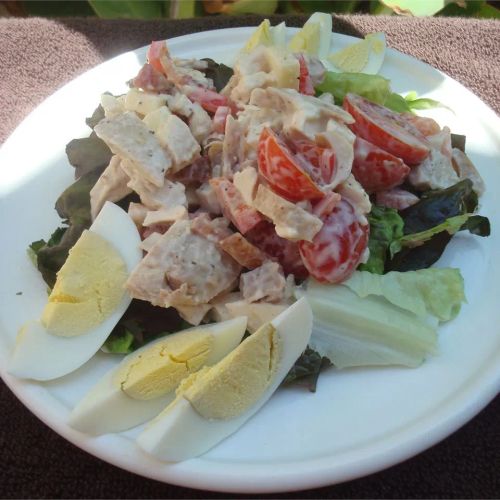 Warm Chicken, Bacon, and Egg Salad with Mayonnaise Dressing