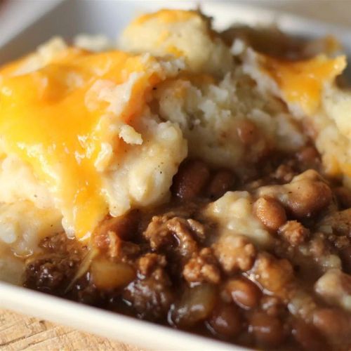 Cheesy Beef and Bean Bake