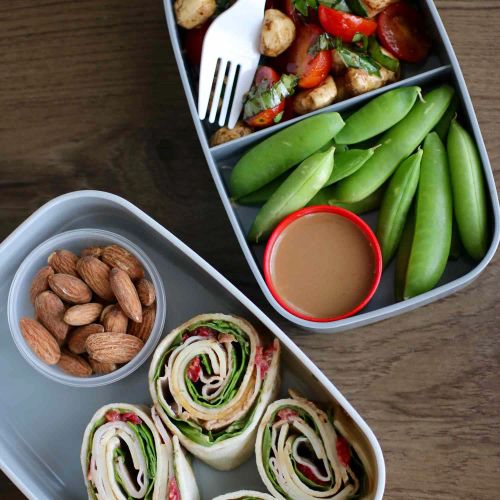 Bento Box Turkey Roll-Ups with Caprese Salad